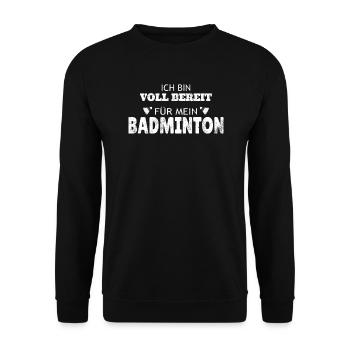 Badminton Geschenkidee Sport Design - Unisex Pullover - Schwarz - Vorne - Alina (178cm) & Michal (187cm)