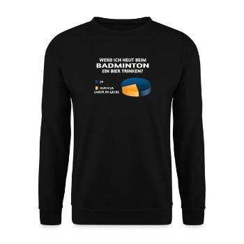 Badminton Geschenkidee Sport Design - Unisex Pullover - Schwarz - Vorne - Alina (178cm) & Michal (187cm)