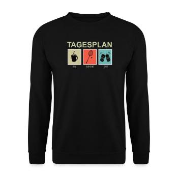 Badminton Geschenkidee Sport Design - Unisex Pullover - Schwarz - Vorne - Alina (178cm) & Michal (187cm)