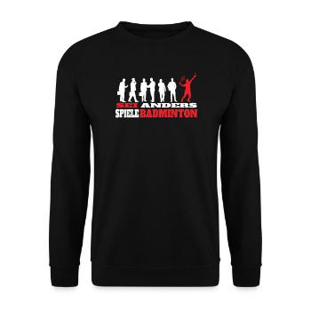 Badminton Geschenkidee Sport Design - Unisex Pullover - Schwarz - Vorne - Alina (178cm) & Michal (187cm)