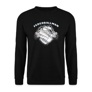 Badminton Geschenkidee Sport Design - Unisex Pullover - Schwarz - Vorne - Alina (178cm) & Michal (187cm)