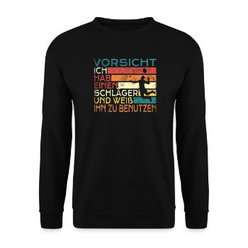 Badminton Geschenkidee Sport Design - Unisex Pullover - Schwarz - Vorne - Alina (178cm) & Michal (187cm)