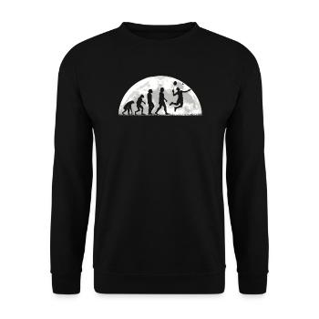Badminton Geschenkidee Sport Design - Unisex Pullover - Schwarz - Vorne - Alina (178cm) & Michal (187cm)