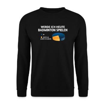 Badminton Geschenkidee Sport Design - Unisex Pullover - Schwarz - Vorne - Alina (178cm) & Michal (187cm)