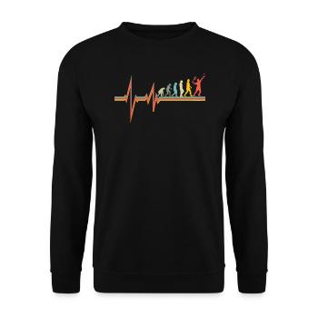 Badminton Geschenkidee Sport Design - Unisex Pullover - Schwarz - Vorne - Alina (178cm) & Michal (187cm)
