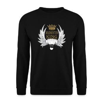 Badminton Geschenkidee Sport Design - Unisex Pullover - Schwarz - Vorne - Alina (178cm) & Michal (187cm)