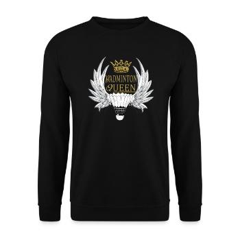 Badminton Idée cadeau Sport Design - Sweat-shirt Unisexe - noir - Devant - Alina (178cm) & Michal (187cm)