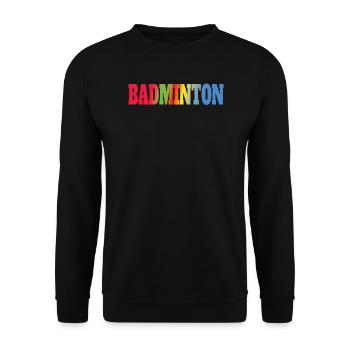 Badminton Geschenkidee Sport Design - Unisex Pullover - Schwarz - Vorne - Alina (178cm) & Michal (187cm)