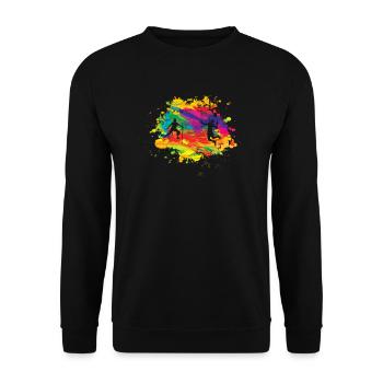 Badminton Geschenkidee Sport Design - Unisex Pullover - Schwarz - Vorne - Alina (178cm) & Michal (187cm)