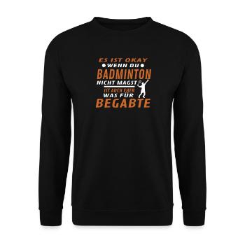 Badminton Geschenkidee Sport Design - Unisex Pullover - Schwarz - Vorne - Alina (178cm) & Michal (187cm)