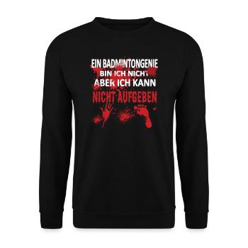 Badminton Geschenkidee Sport Design - Unisex Pullover - Schwarz - Vorne - Alina (178cm) & Michal (187cm)