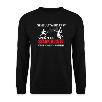 Badminton Geschenkidee Sport Design - Unisex Pullover - Schwarz - Vorne - Alina (178cm) & Michal (187cm)