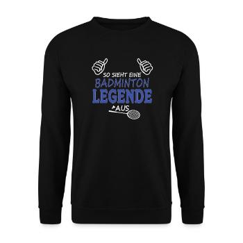 Badminton Geschenkidee Sport Design - Unisex Pullover - Schwarz - Vorne - Alina (178cm) & Michal (187cm)