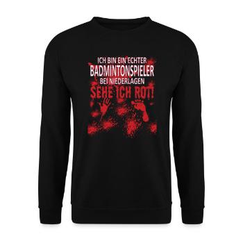 Badminton Geschenkidee Sport Design - Unisex Pullover - Schwarz - Vorne - Alina (178cm) & Michal (187cm)