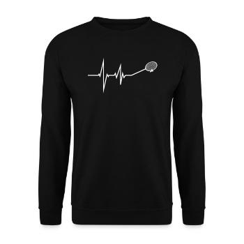 Badminton Geschenkidee Sport Design - Unisex Pullover - Schwarz - Vorne - Alina (178cm) & Michal (187cm)