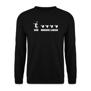 Badminton Geschenkidee Sport Design - Unisex Pullover - Schwarz - Vorne - Alina (178cm) & Michal (187cm)