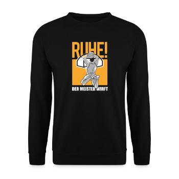 Basketball Geschenkidee Sport Design - Unisex Pullover - Schwarz - Vorne - Alina (178cm) & Michal (187cm)