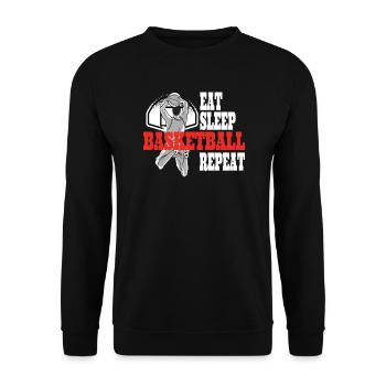 Basketball Geschenkidee Sport Design - Unisex Pullover - Schwarz - Vorne - Alina (178cm) & Michal (187cm)