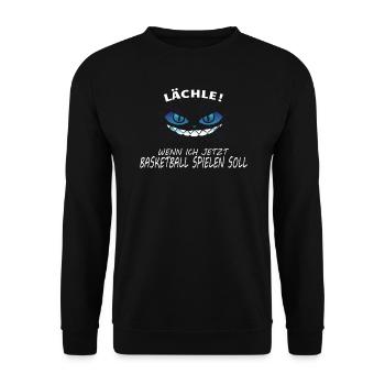 Basketball Geschenkidee Sport Design - Unisex Pullover - Schwarz - Vorne - Alina (178cm) & Michal (187cm)