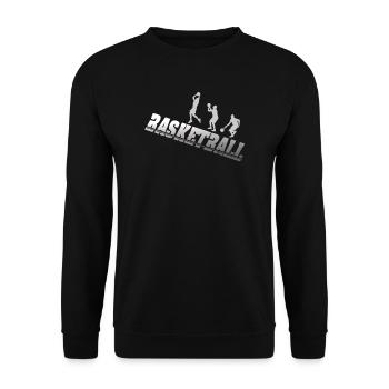 Basketball Geschenkidee Sport Design - Unisex Pullover - Schwarz - Vorne - Alina (178cm) & Michal (187cm)