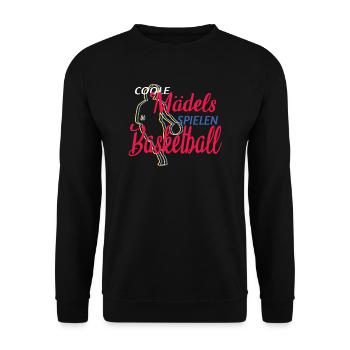 Basketball Geschenkidee Sport Design - Unisex Pullover - Schwarz - Vorne - Alina (178cm) & Michal (187cm)