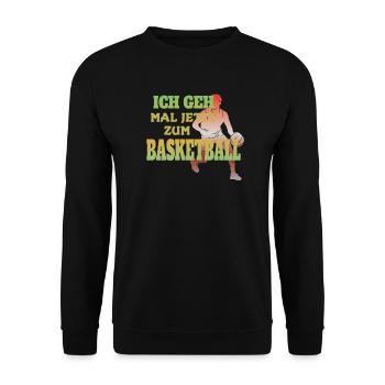 Basketball Geschenkidee Sport Design - Unisex Pullover - Schwarz - Vorne - Alina (178cm) & Michal (187cm)
