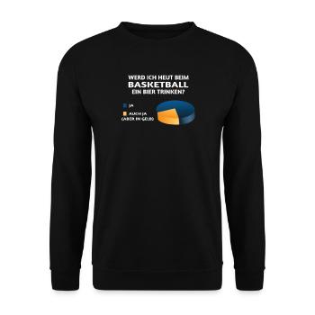 Basketball Geschenkidee Sport Design - Unisex Pullover - Schwarz - Vorne - Alina (178cm) & Michal (187cm)
