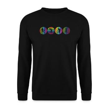 Basketball Geschenkidee Sport Design - Unisex Pullover - Schwarz - Vorne - Alina (178cm) & Michal (187cm)