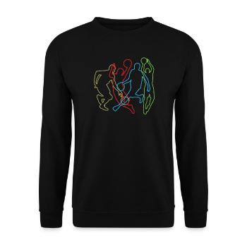 Basketball Geschenkidee Sport Design - Unisex Pullover - Schwarz - Vorne - Alina (178cm) & Michal (187cm)