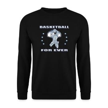 Basketball Geschenkidee Sport Design - Unisex Pullover - Schwarz - Vorne - Alina (178cm) & Michal (187cm)