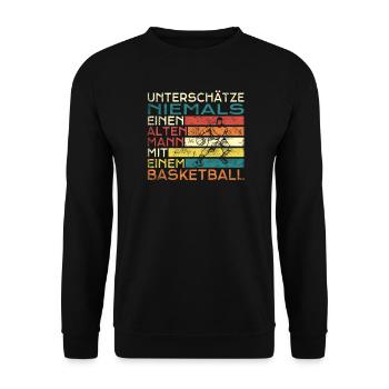 Basketball Geschenkidee Sport Design - Unisex Pullover - Schwarz - Vorne - Alina (178cm) & Michal (187cm)