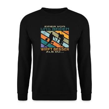 Basketball Geschenkidee Sport Design - Unisex Pullover - Schwarz - Vorne - Alina (178cm) & Michal (187cm)