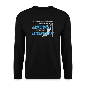 Basketball Geschenkidee Sport Design - Unisex Pullover - Schwarz - Vorne - Alina (178cm) & Michal (187cm)