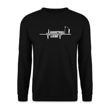 Basketball Geschenkidee Sport Design - Unisex Pullover - Schwarz - Vorne - Alina (178cm) & Michal (187cm)