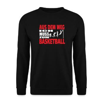 Basketball Geschenkidee Sport Design - Unisex Pullover - Schwarz - Vorne - Alina (178cm) & Michal (187cm)