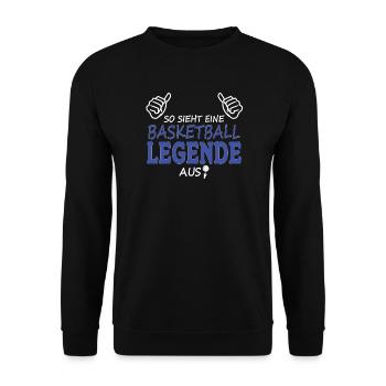 Basketball Geschenkidee Sport Design - Unisex Pullover - Schwarz - Vorne - Alina (178cm) & Michal (187cm)