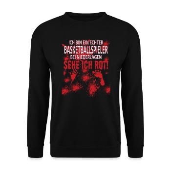 Basketball Geschenkidee Sport Design - Unisex Pullover - Schwarz - Vorne - Alina (178cm) & Michal (187cm)