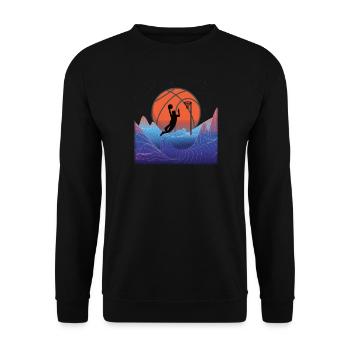 Basketball Geschenkidee Sport Design - Unisex Pullover - Schwarz - Vorne - Alina (178cm) & Michal (187cm)