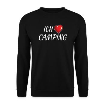 Camper Geschenkidee Camping - Unisex Pullover - Schwarz - Vorne - Alina (178cm) & Michal (187cm)