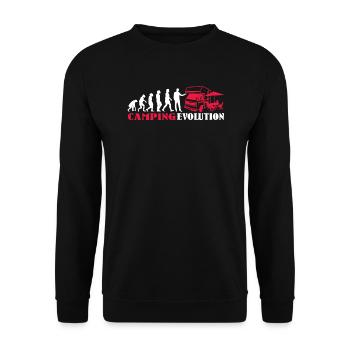 Camper Geschenkidee Camping - Unisex Pullover - Schwarz - Vorne - Alina (178cm) & Michal (187cm)