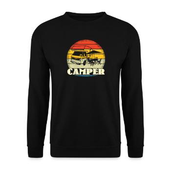 Camper Gift Idea Camping - Unisex Sweatshirt - black - Front - Alina (178cm) & Michal (187cm)
