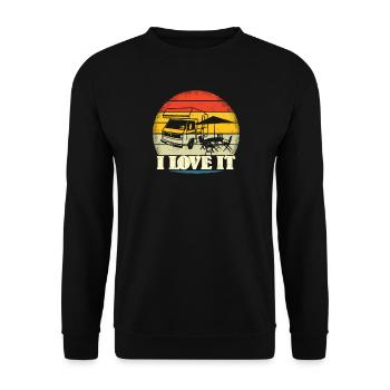 Camper Gift Idea Camping - Unisex Sweatshirt - black - Front - Alina (178cm) & Michal (187cm)