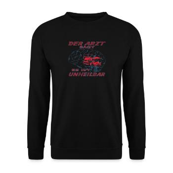 Camper Geschenkidee Camping - Unisex Pullover - Schwarz - Vorne - Alina (178cm) & Michal (187cm)