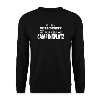 Camper Geschenkidee Camping - Unisex Pullover - Schwarz - Vorne - Alina (178cm) & Michal (187cm)