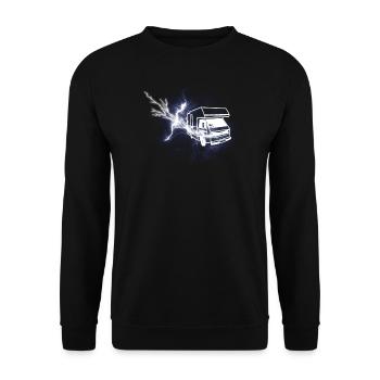 Camper Geschenkidee Camping - Unisex Pullover - Schwarz - Vorne - Alina (178cm) & Michal (187cm)