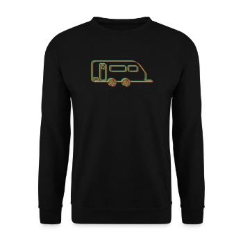 Camper Geschenkidee Camping - Unisex Pullover - Schwarz - Vorne - Alina (178cm) & Michal (187cm)