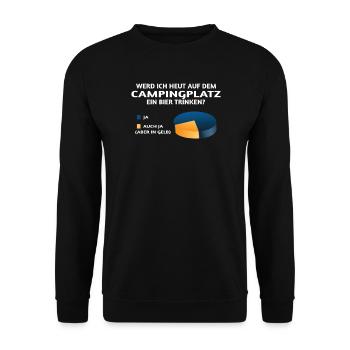 Camper Geschenkidee Camping - Unisex Pullover - Schwarz - Vorne - Alina (178cm) & Michal (187cm)