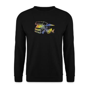 Camper Gift Idea Camping - Unisex Sweatshirt - black - Front - Alina (178cm) & Michal (187cm)