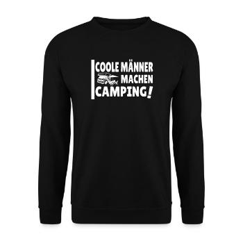 Camper Geschenkidee Camping - Unisex Pullover - Schwarz - Vorne - Alina (178cm) & Michal (187cm)