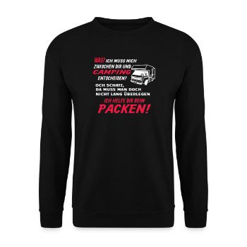 Camper Gift Idea Camping - Unisex Sweatshirt - black - Front - Alina (178cm) & Michal (187cm)